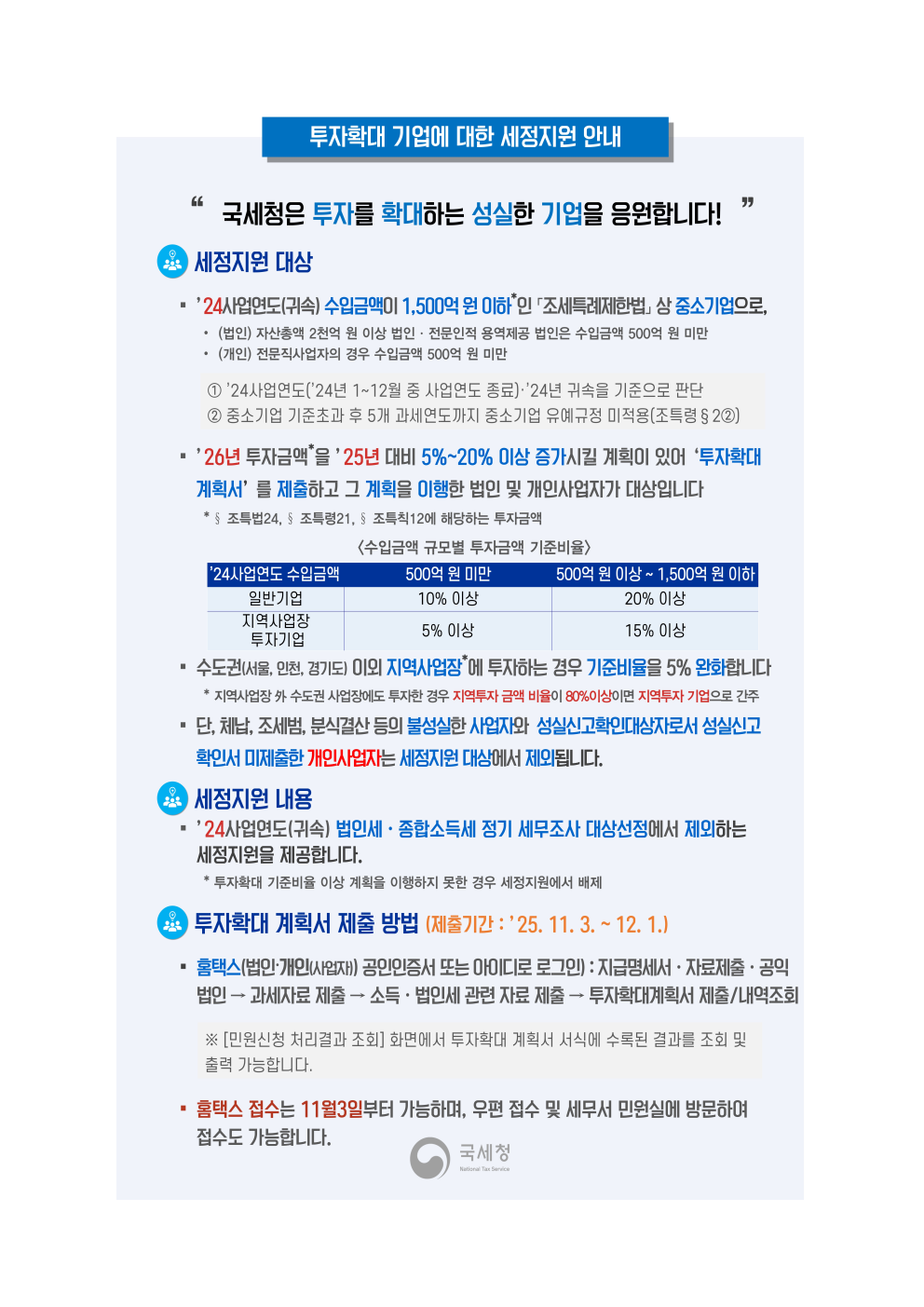 2025년 투자확대 기업에 대한 세정지원 안내(안).png