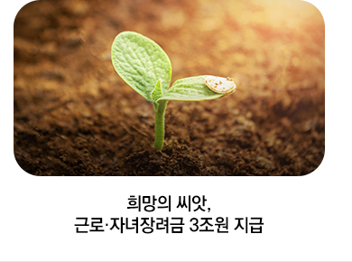 희망의 씨앗, 근로·자녀장려금 3조원 지급